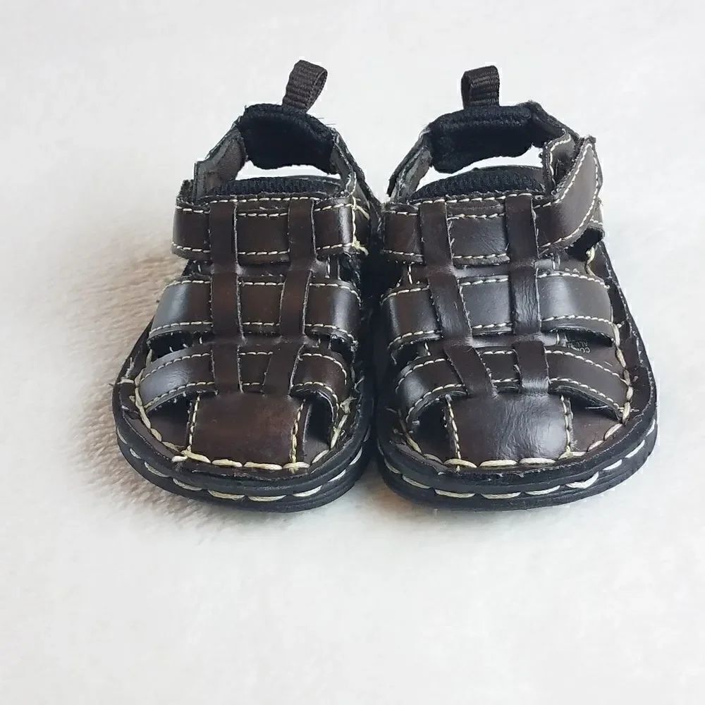 Faded Glory Infant/Toddler Cody Dark Brown Sandals